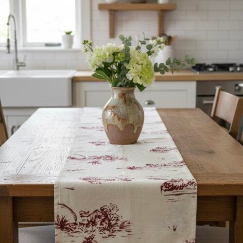 Camino de mesa de lino: Chozas moradas