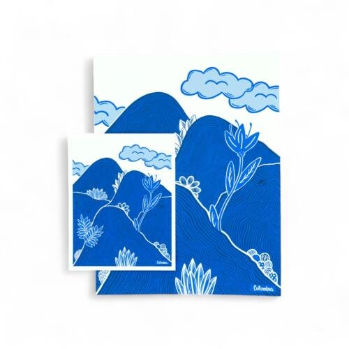 Print: Paisaje natural con montañas