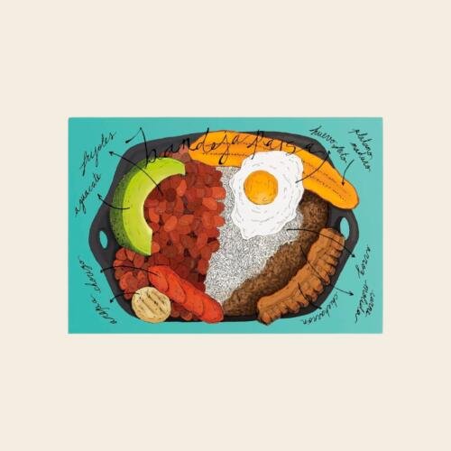Set de 5 postales: Platos típicos de Colombia
