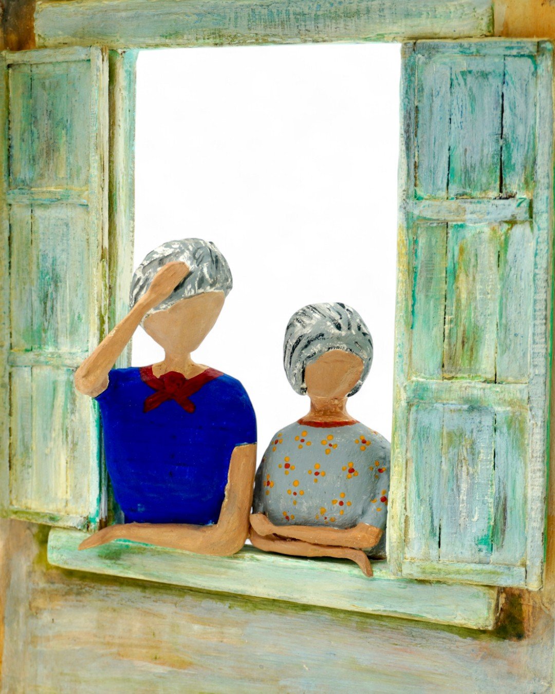 Cuadro tallado en madera: Las Chismosas - Image 2