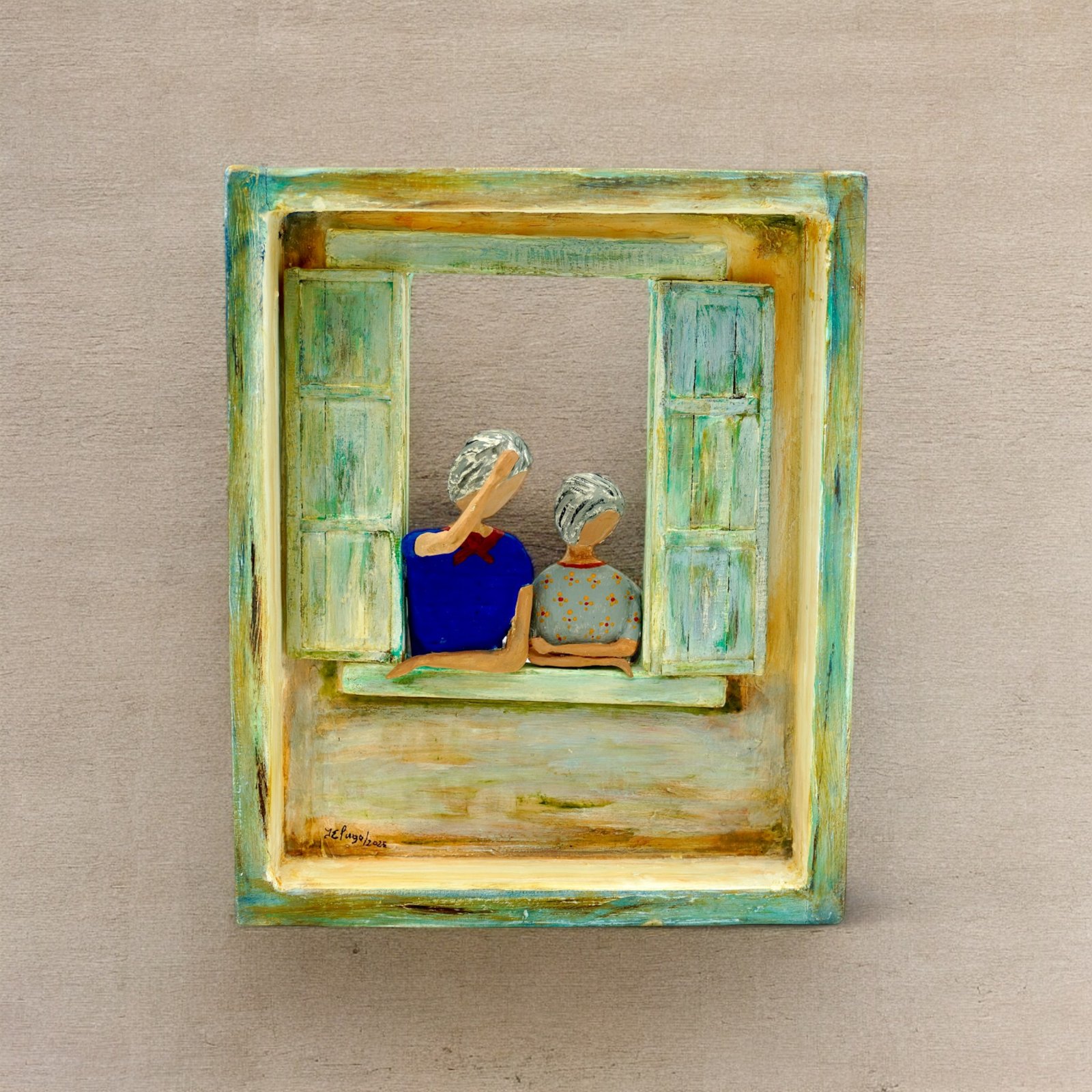 Cuadro tallado en madera: Las Chismosas - Image 3