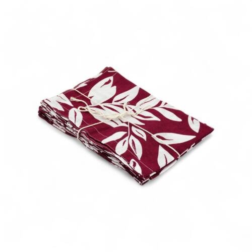 Set x 4 individuales de lino: Rojos con flores