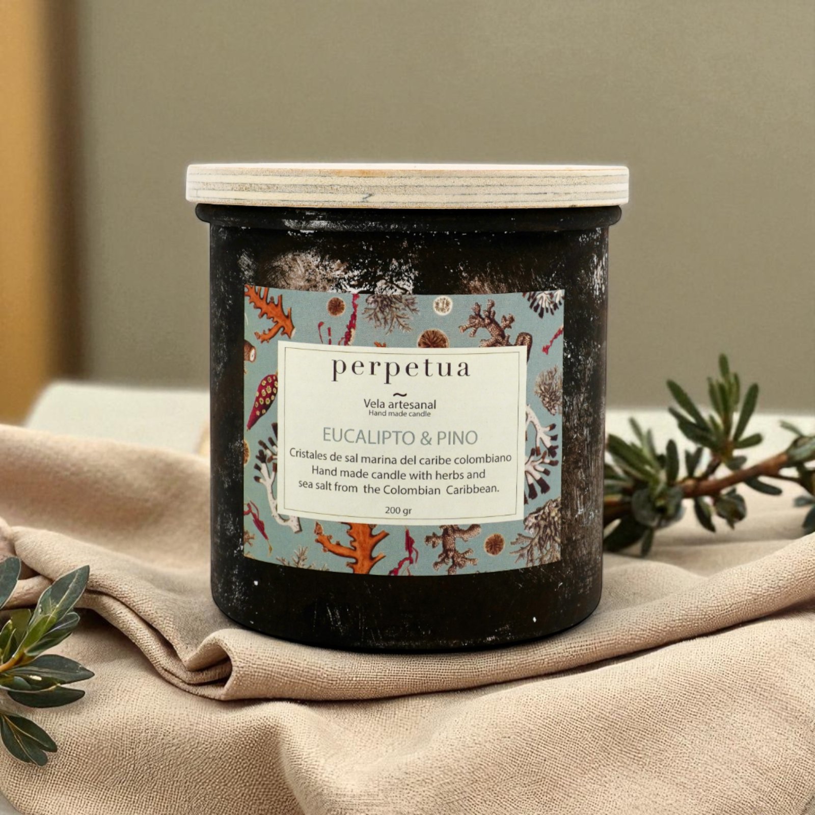 Vela aromática 200g: Eucalipto y Pino - Image 2
