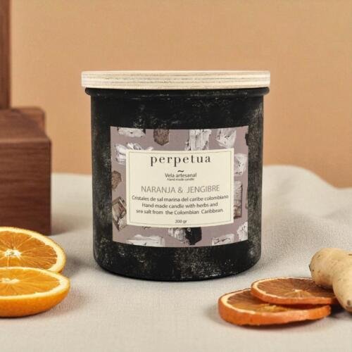 Vela aromática 200g: Naranja y Jengibre
